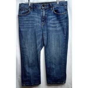 LRL Lauren Jeans Co Women's size 8 Cropped Straight Leg Capri Blue Denim Jeans